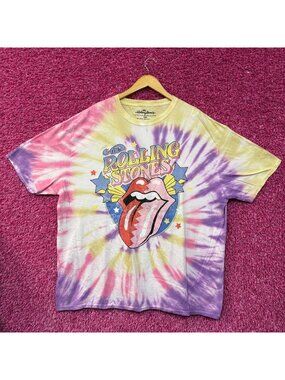The Rolling Stones Circus Stars Hot Lips Rock Band Tie Dye 2XL